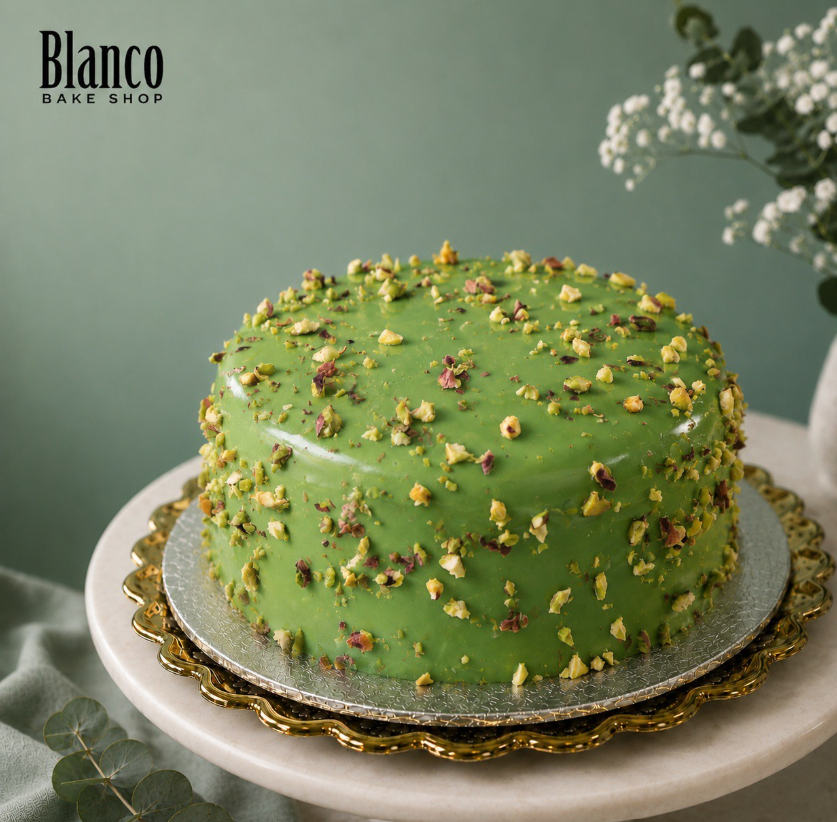 Pistachio glazed cake